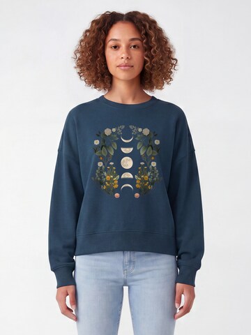 Sweat-shirt 'Moonphases & Flowers' Watapparel en vert : devant
