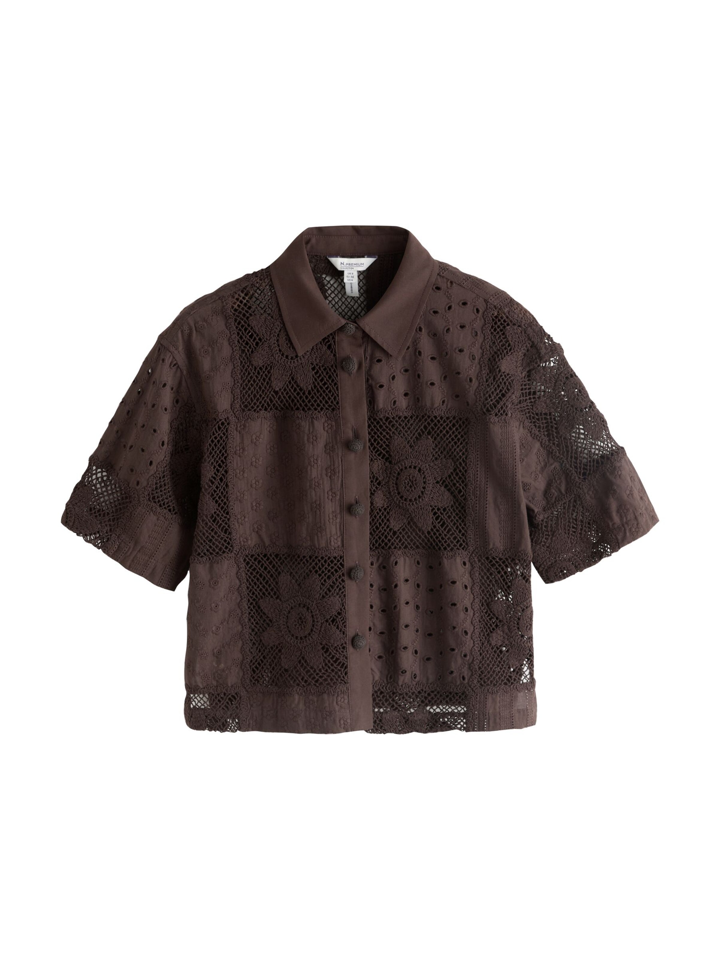 Next Bluse 'N. Premium' in Braun: Vorderseite