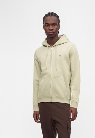 Calvin Klein Jeans - Casaco em moletão em verde: frente