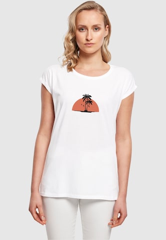 Merchcode T-Shirt 'Summer - Beach' in Weiß: predná strana