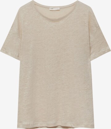 T-shirt Pull&Bear en beige : devant