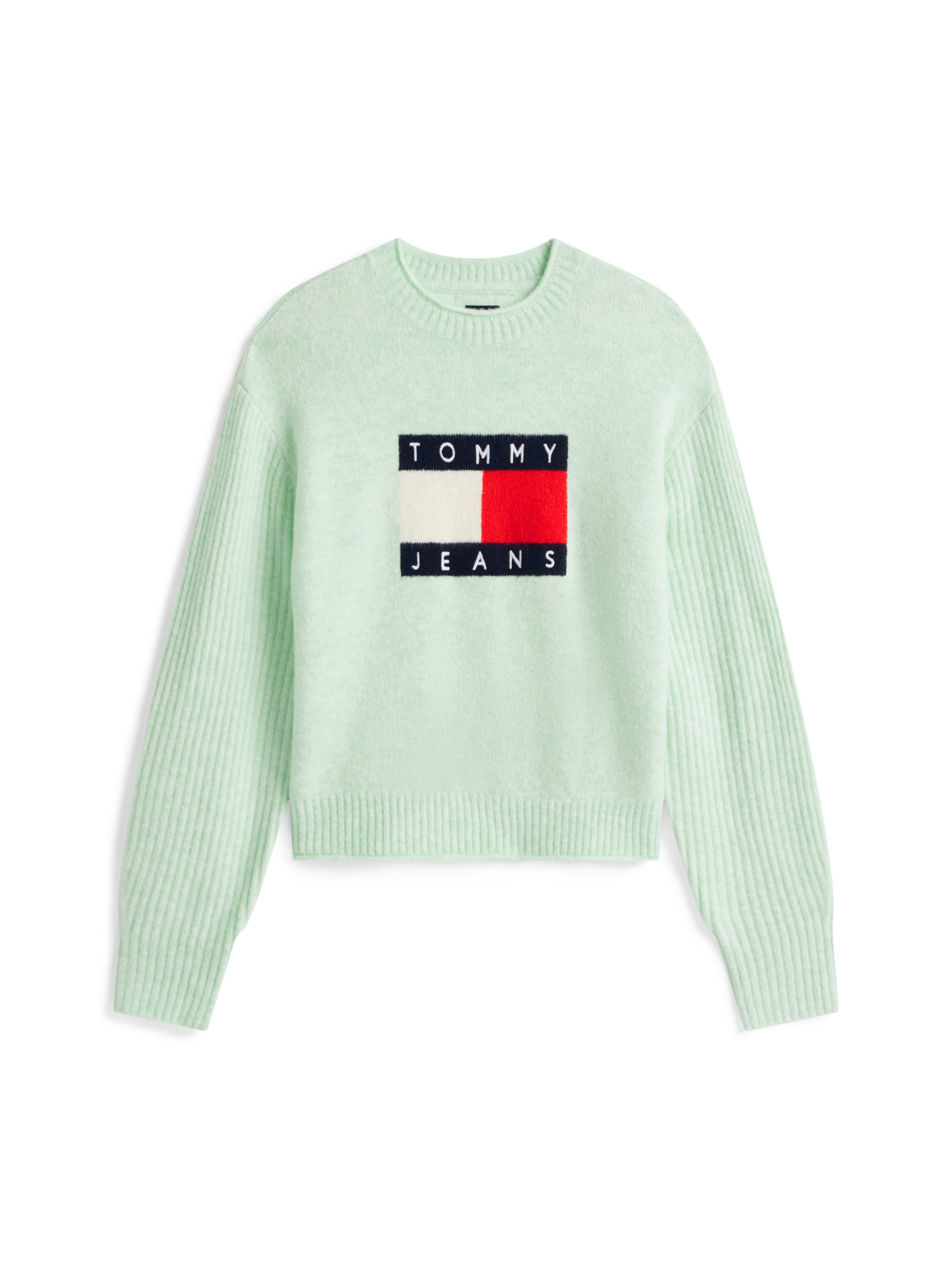 Tommy Jeans Trui in Groen: voorkant