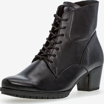 GABOR Lace-Up Ankle Boots in Black: front