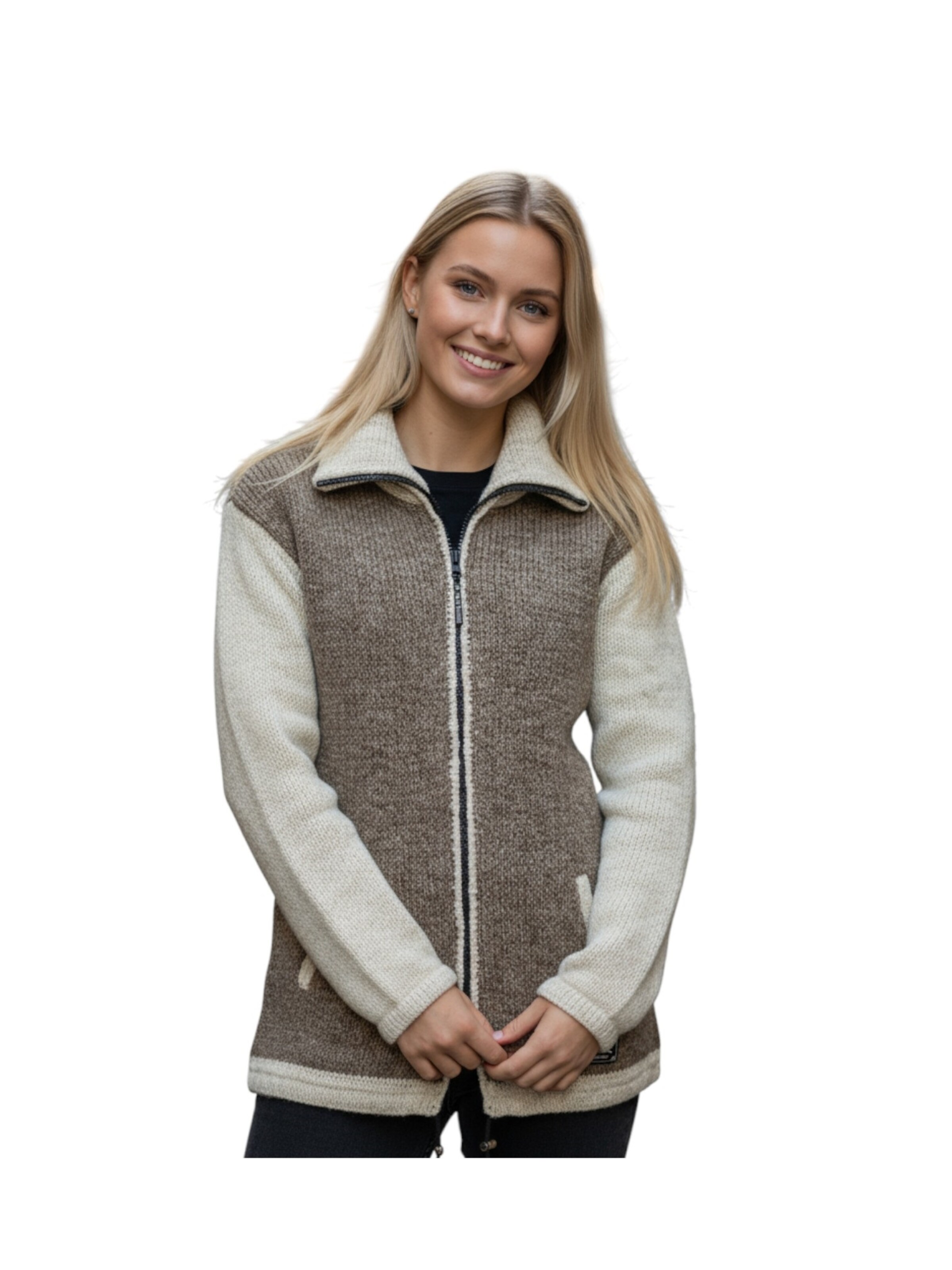 THC Natural Line Strickmantel '902' in Beige