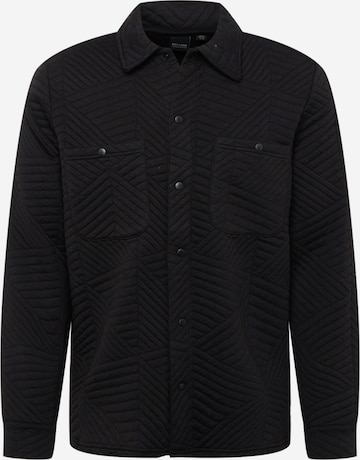 Only & Sons Comfort fit Button Up Shirt in Black: front