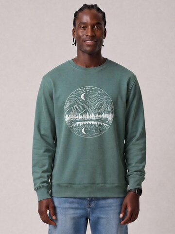 Watapparel Sweatshirt 'Mountains By Night' in Groen: voorkant