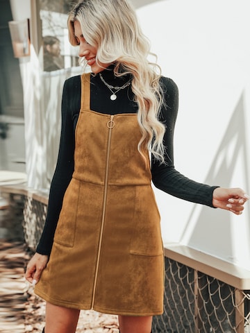 Cupshe Jurk 'Corduroy' in Bruin