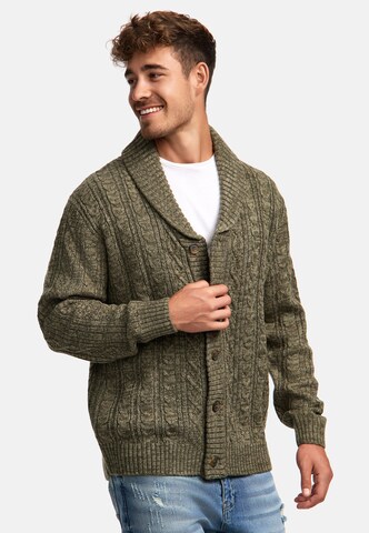 INDICODE JEANS Gebreid vest ' Ilterly ' in Groen: voorkant