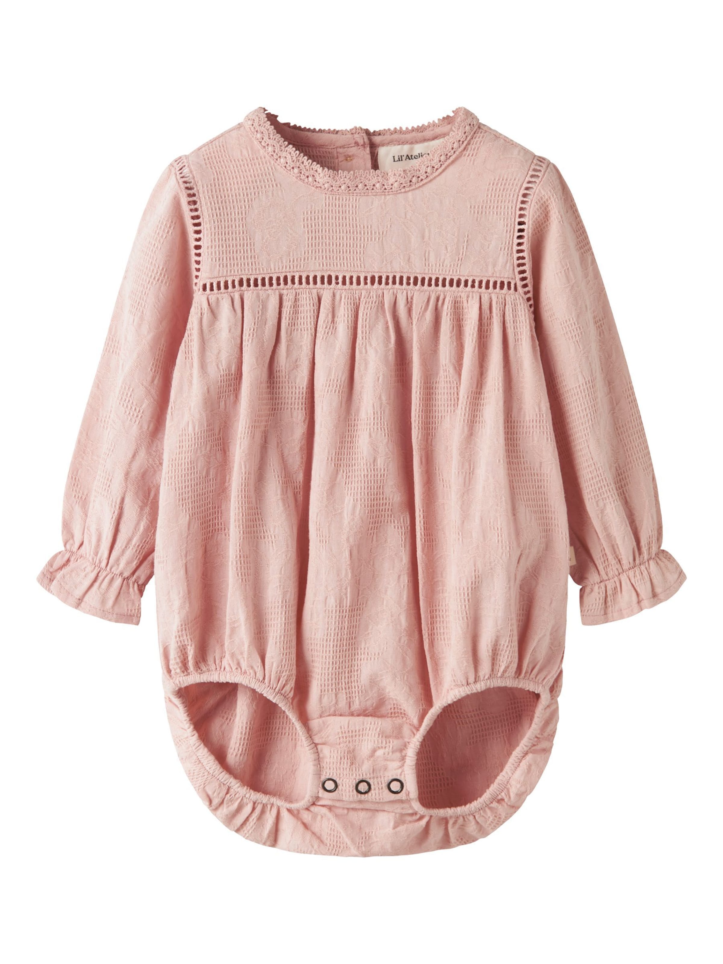 Tutina / body per bambino di Lil'Atelier in rosa: frontale