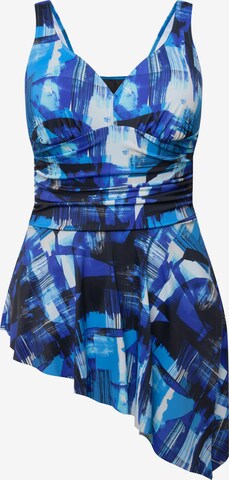 Ulla Popken Swimsuit Dress in Blue: front