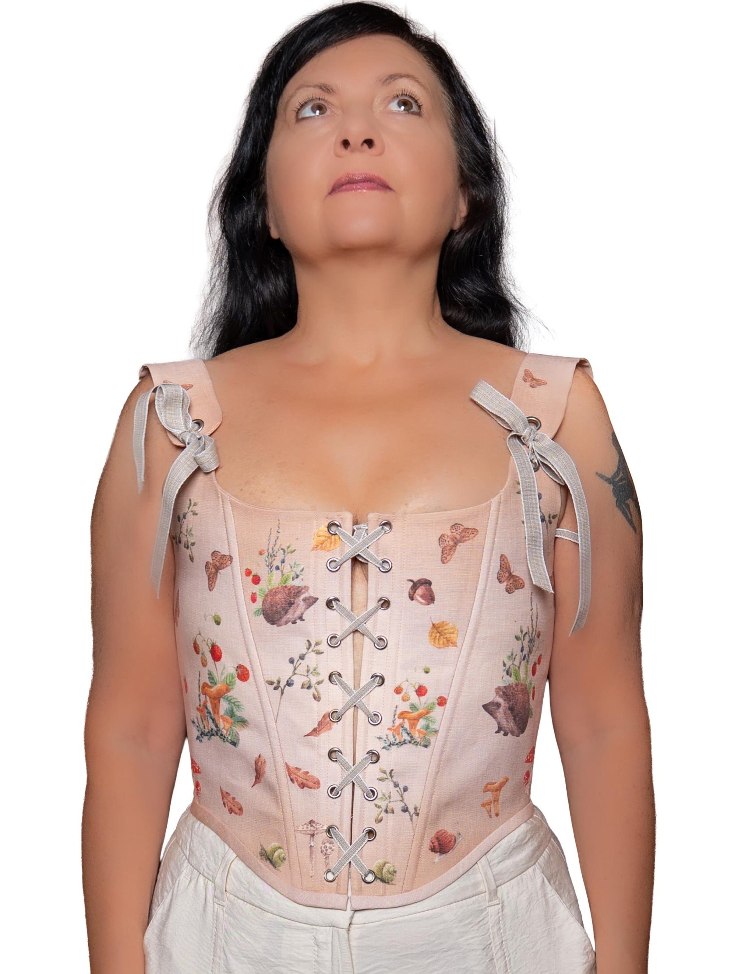 VIADALINNO Corsage 'Hedgehog Garden Corset' in Orange