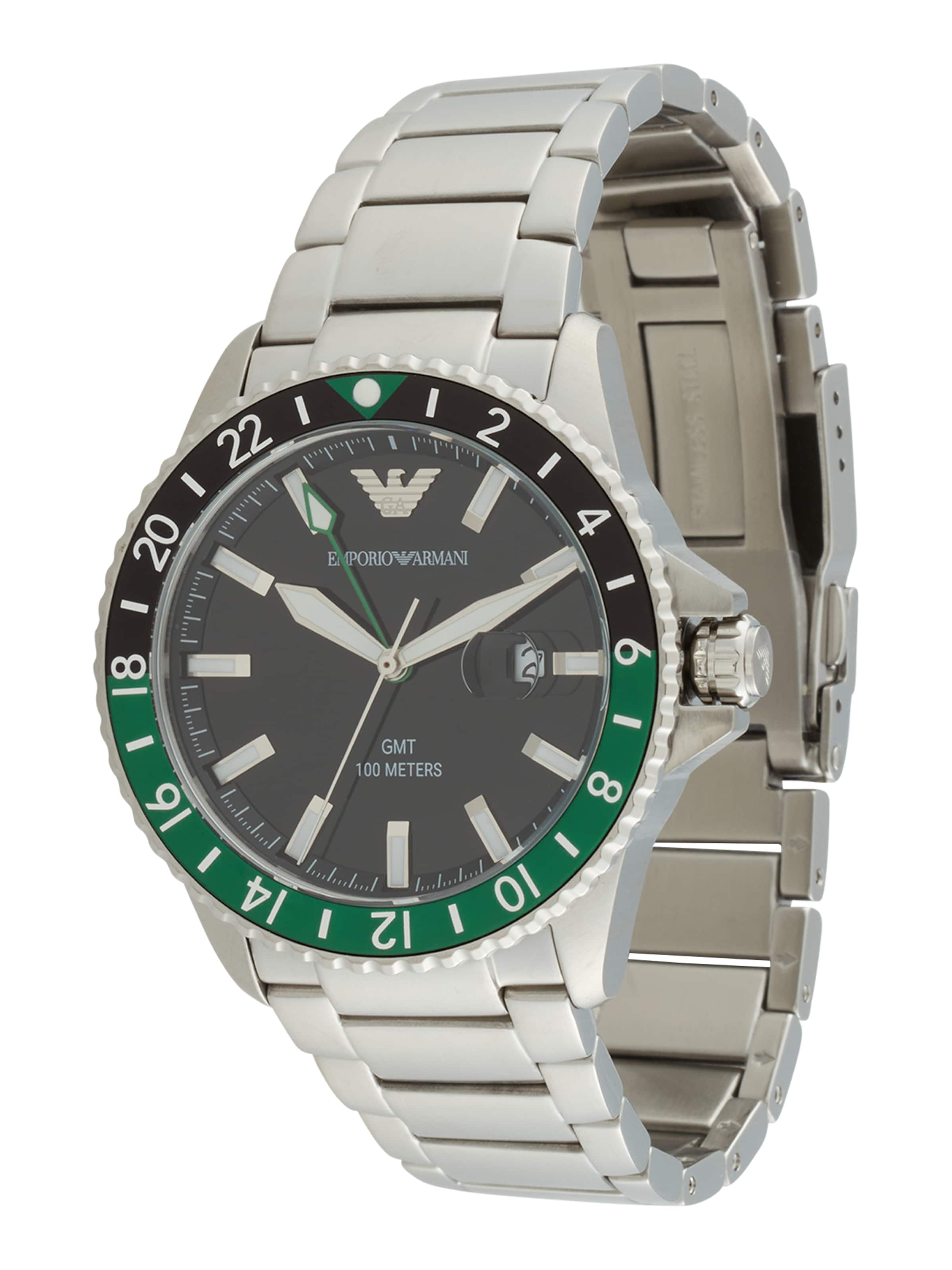 Montre à affichage analogique Emporio Armani en argent : devant