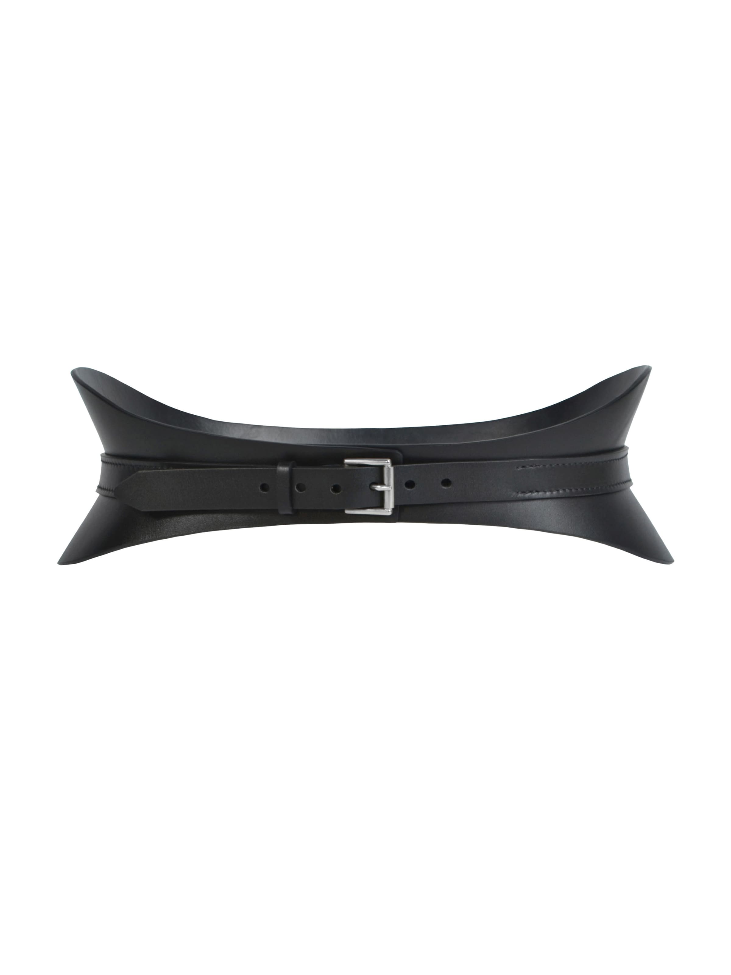Haute Cuir Belt 'Crescent Corset Belt' in Black: front