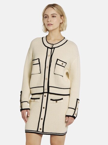 Nicowa Knit Cardigan 'IDOWIA' in Beige: front