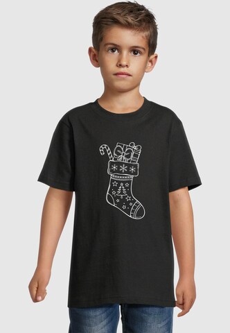 Merchcode Shirt 'Christmas Socks' in Black: front