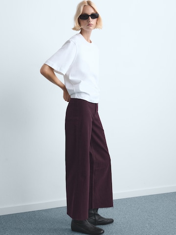 MANGO Široke hlačnice Kavbojke 'CATHERIN' | rdeča barva