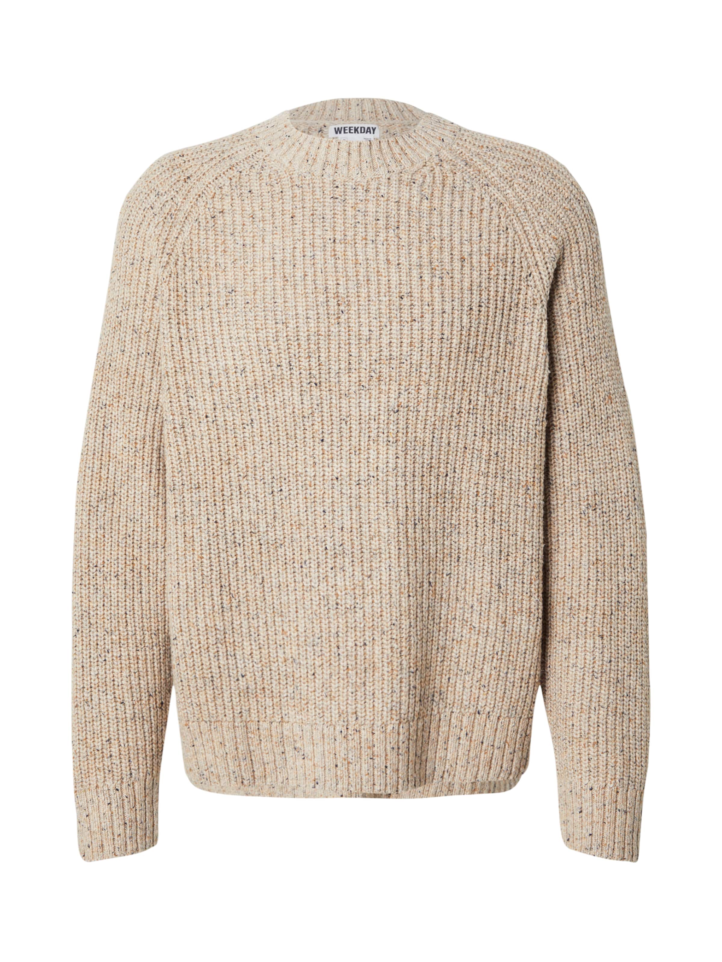 WEEKDAY Sweater 'Neps Amel' in Beige: front