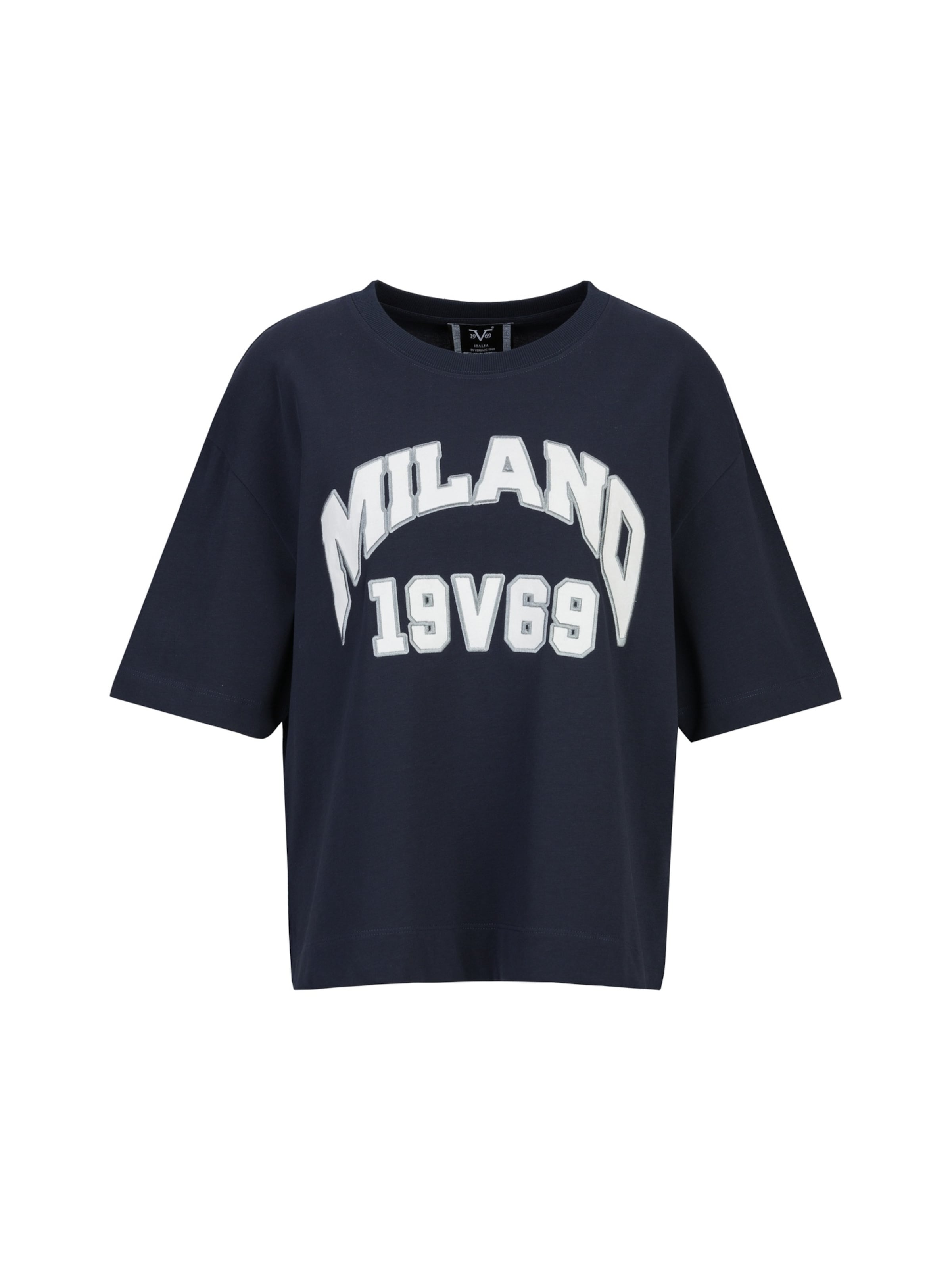 19V69 ITALIA Shirt 'Petonia College' in Blauw: voorkant