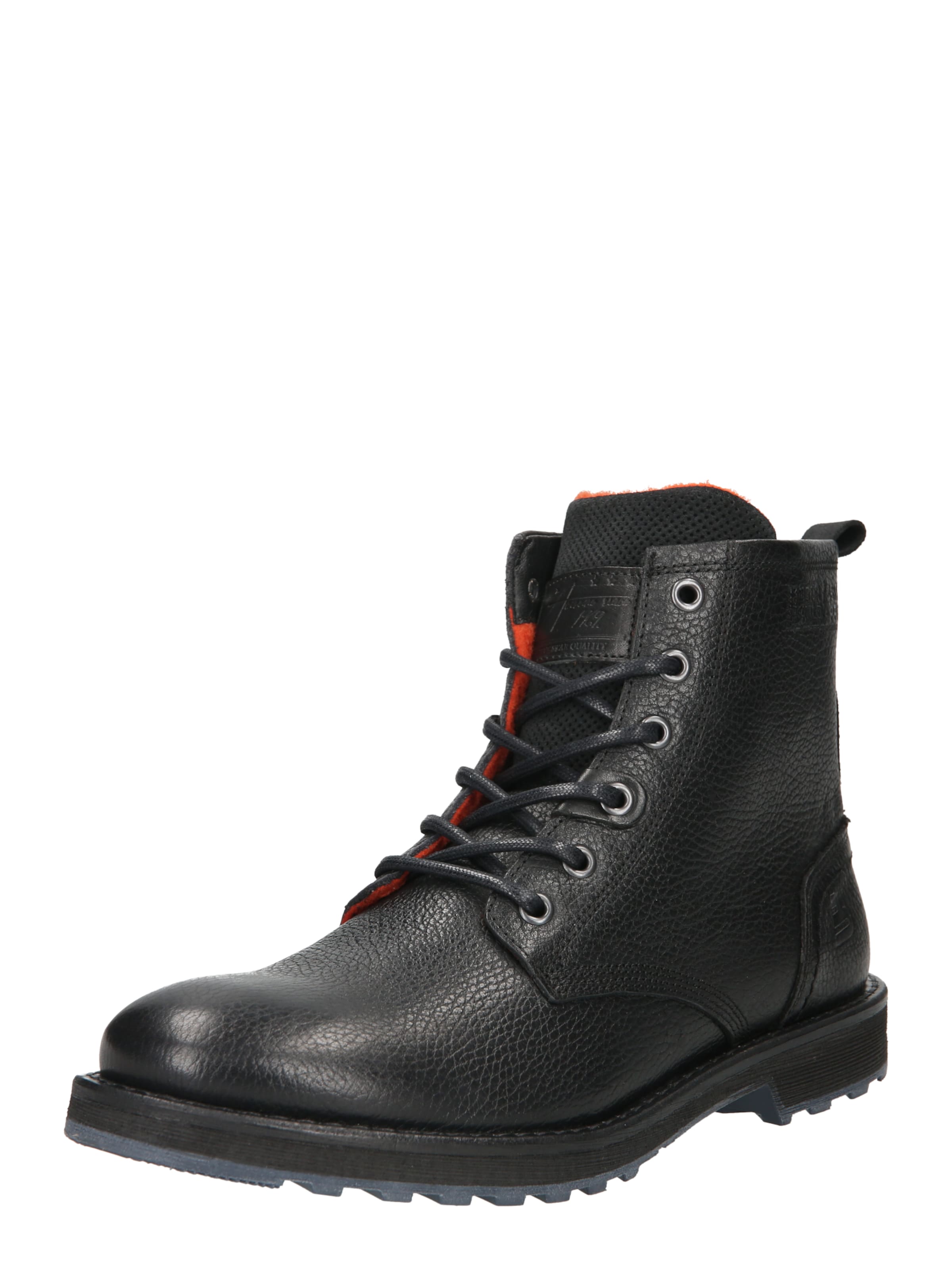 BULLBOXER Veterboots in Zwart: voorkant