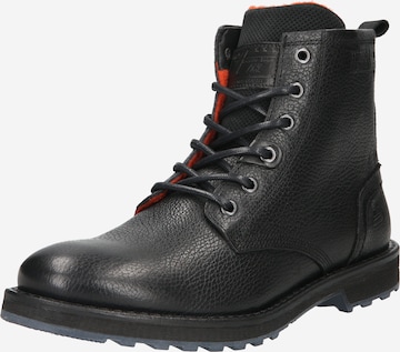 BULLBOXER Lace-Up Boots in Black: front