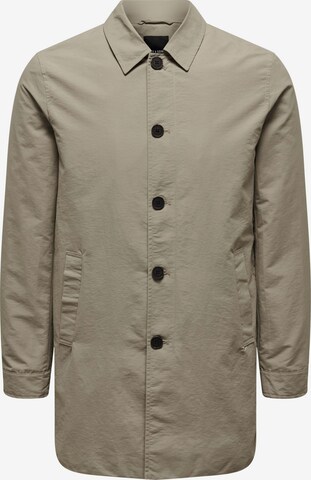 Manteau mi-saison 'GERRY' Only & Sons en gris : devant