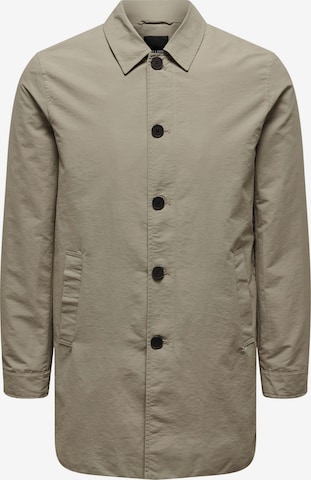 Manteau mi-saison 'GERRY' Only & Sons en gris : devant