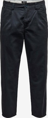 Pantaloni con pieghe 'Dew' di Only & Sons in blu: frontale