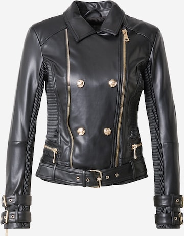 GUESSPrijelazna jakna 'MYLA MOTO JACKET' - crna boja: prednji dio