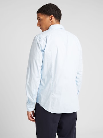 HUGO Slim fit Button Up Shirt 'Ermo' in Blue