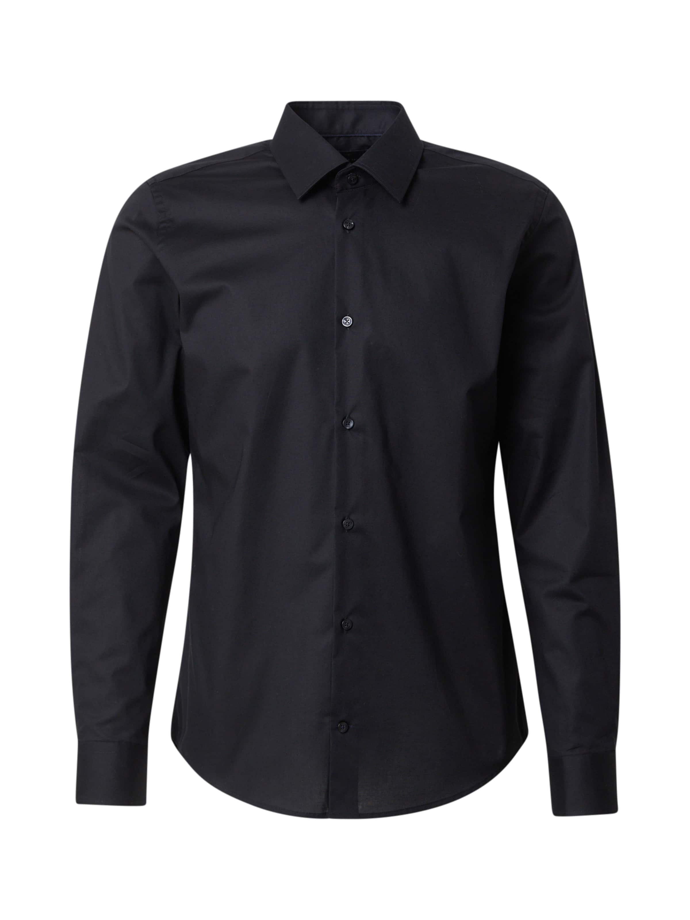 JOOP! Regularny krój Koszula 'Pierce' w kolorze czarny: przód