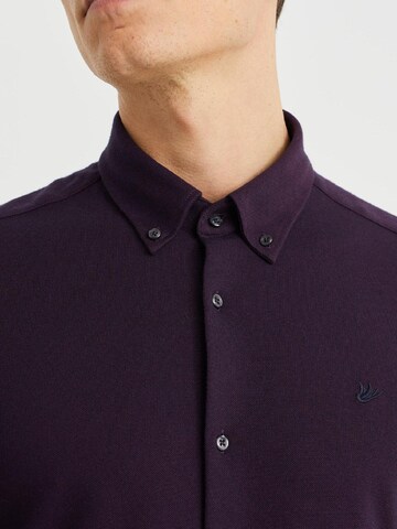 WE Fashion Slim fit Button Up Shirt in Purple