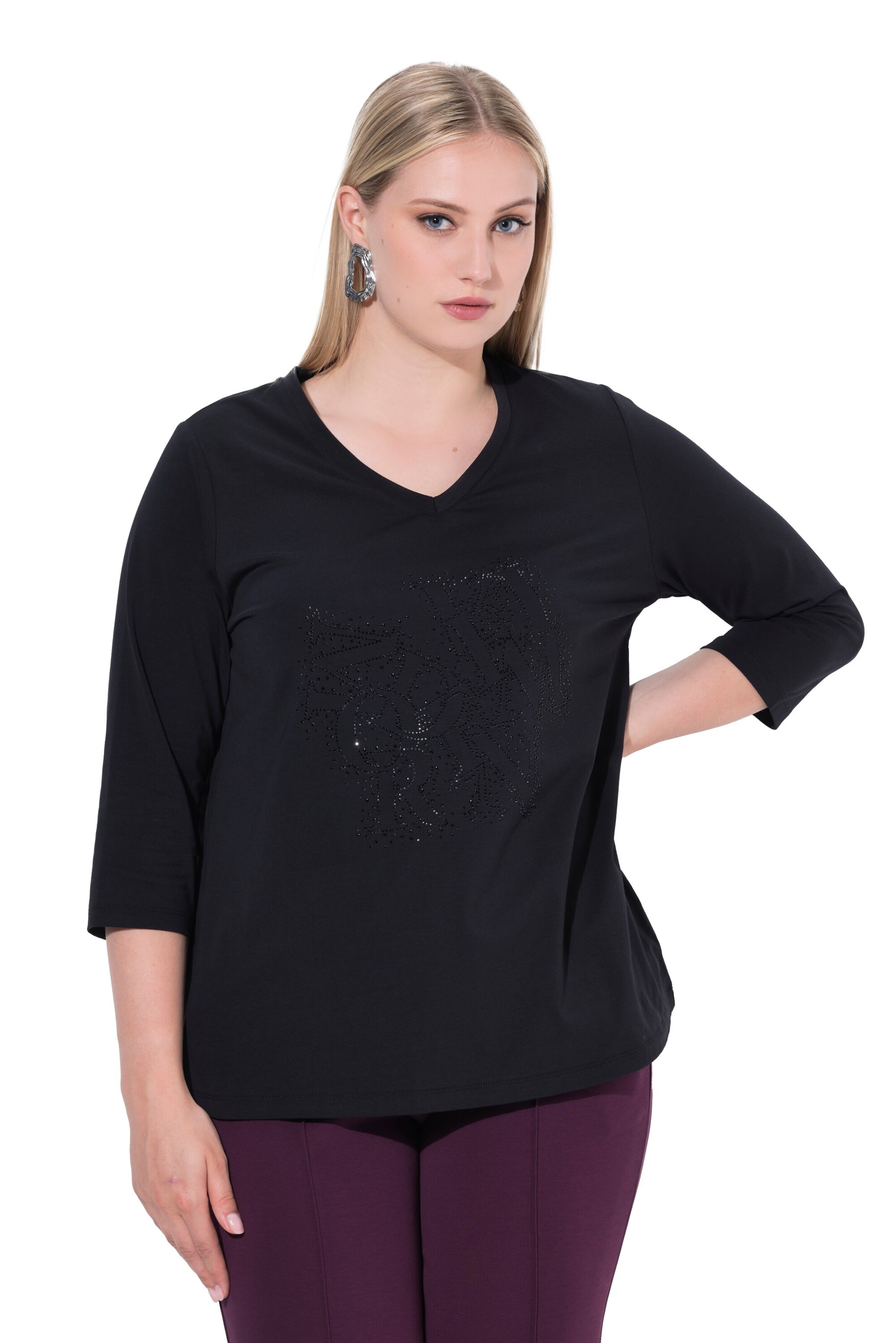 Ulla Popken Shirt in Black: front