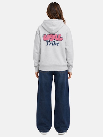 loyal Zip-Hoodie im Loose Fit mit Print in Grau