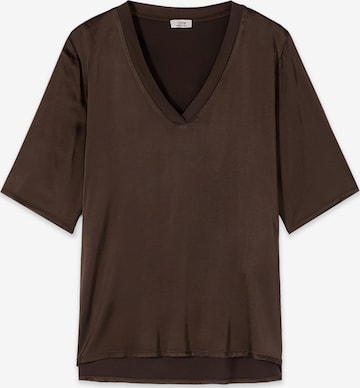 Camicia da donna di oltre in marrone: frontale