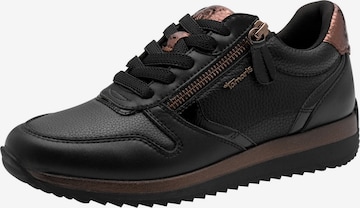 Baskets basses Tamaris en noir : devant