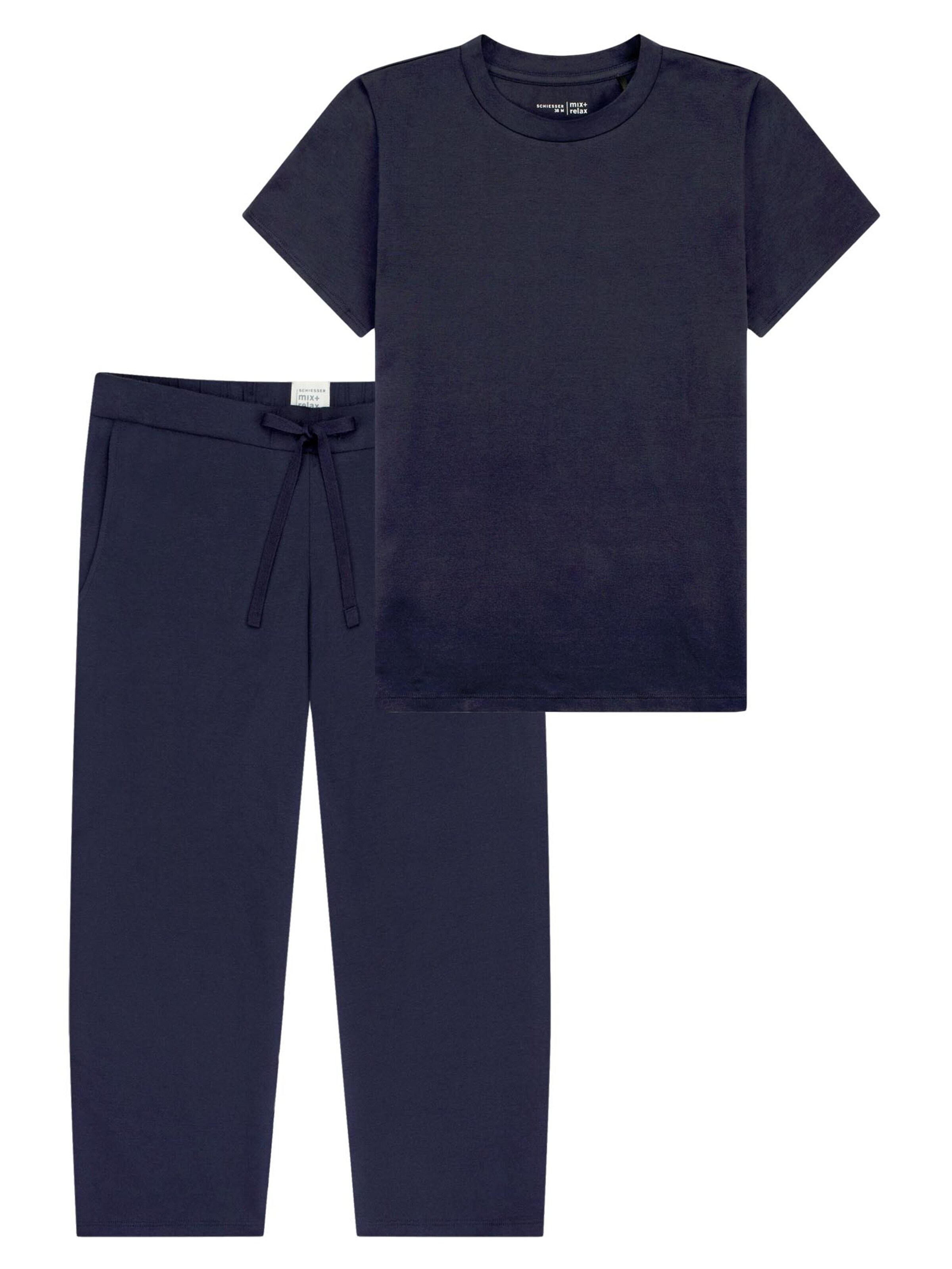 SCHIESSER Pajama 'Mix & Relax' in Blue: front