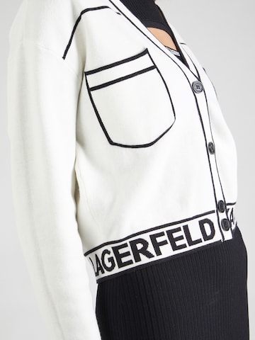 Karl Lagerfeld Πλεκτή ζακέτα σε λευκό