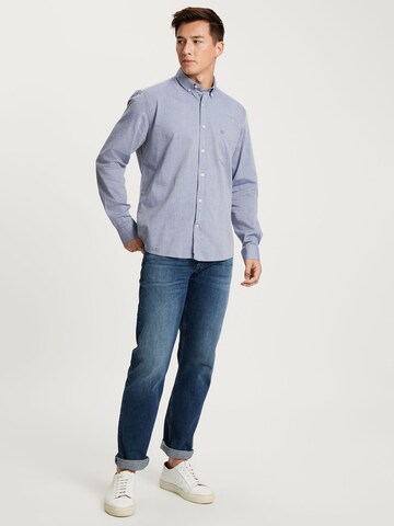 Cross Jeans Regular fit Button Up Shirt ' 35544 ' in Blue