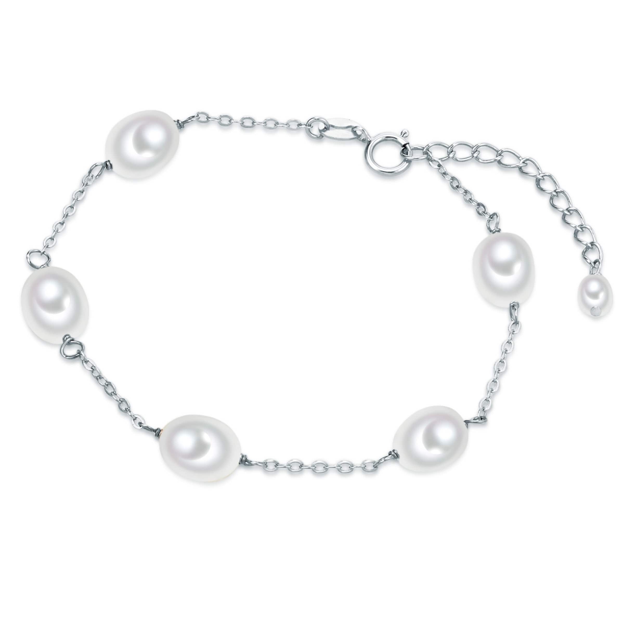 Valero Pearls Bracelet in Silver: front