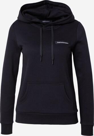 PEAK PERFORMANCE Sportief sweatshirt in Zwart: voorkant