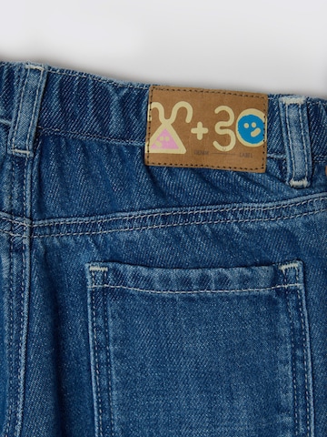 Maru + Bo Wide Leg Jeans 'EMBROIDERED BALLOON JEANS' i blå