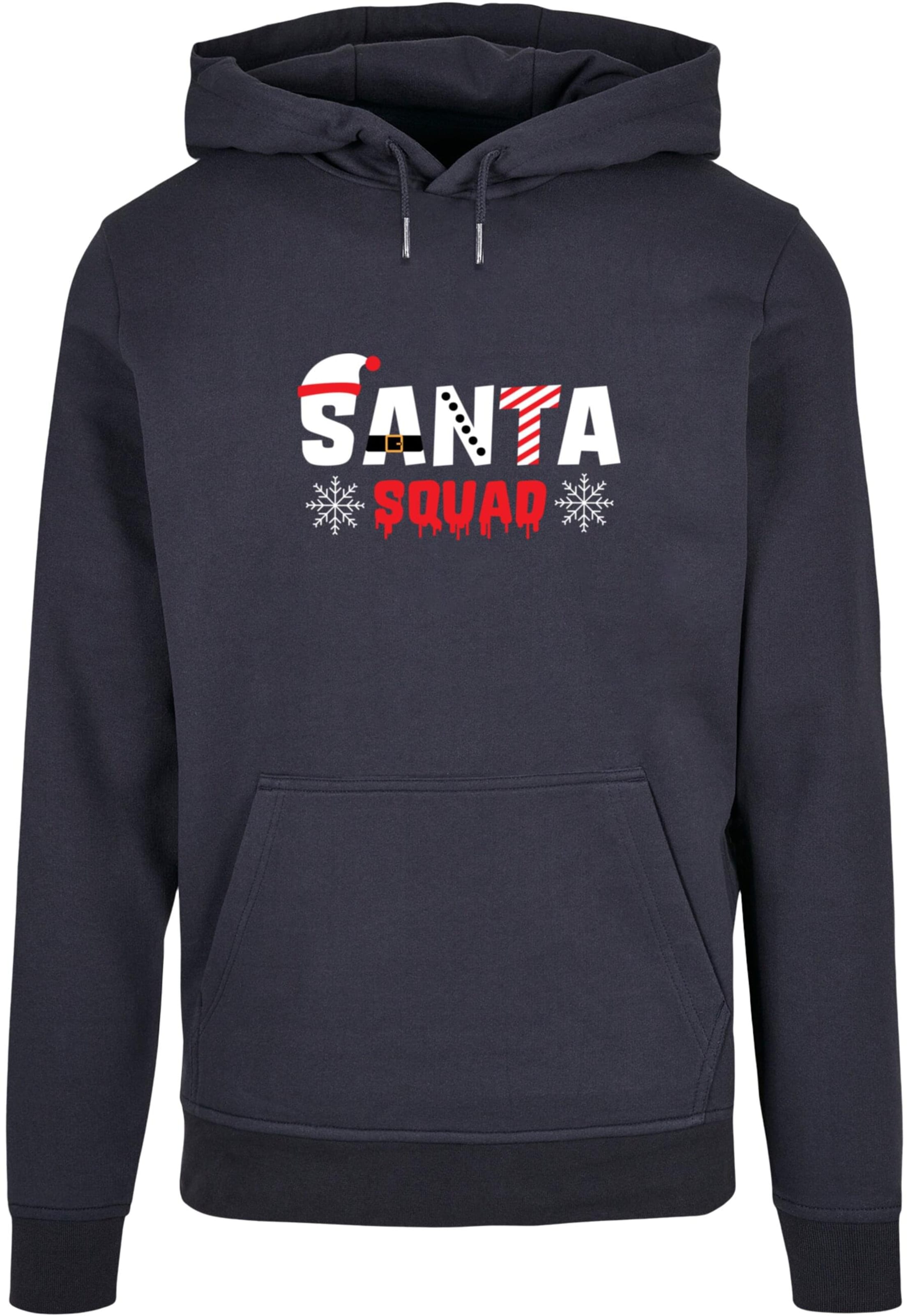 Merchcode Sweatshirt ' Santa Squad' in Blauw: voorkant