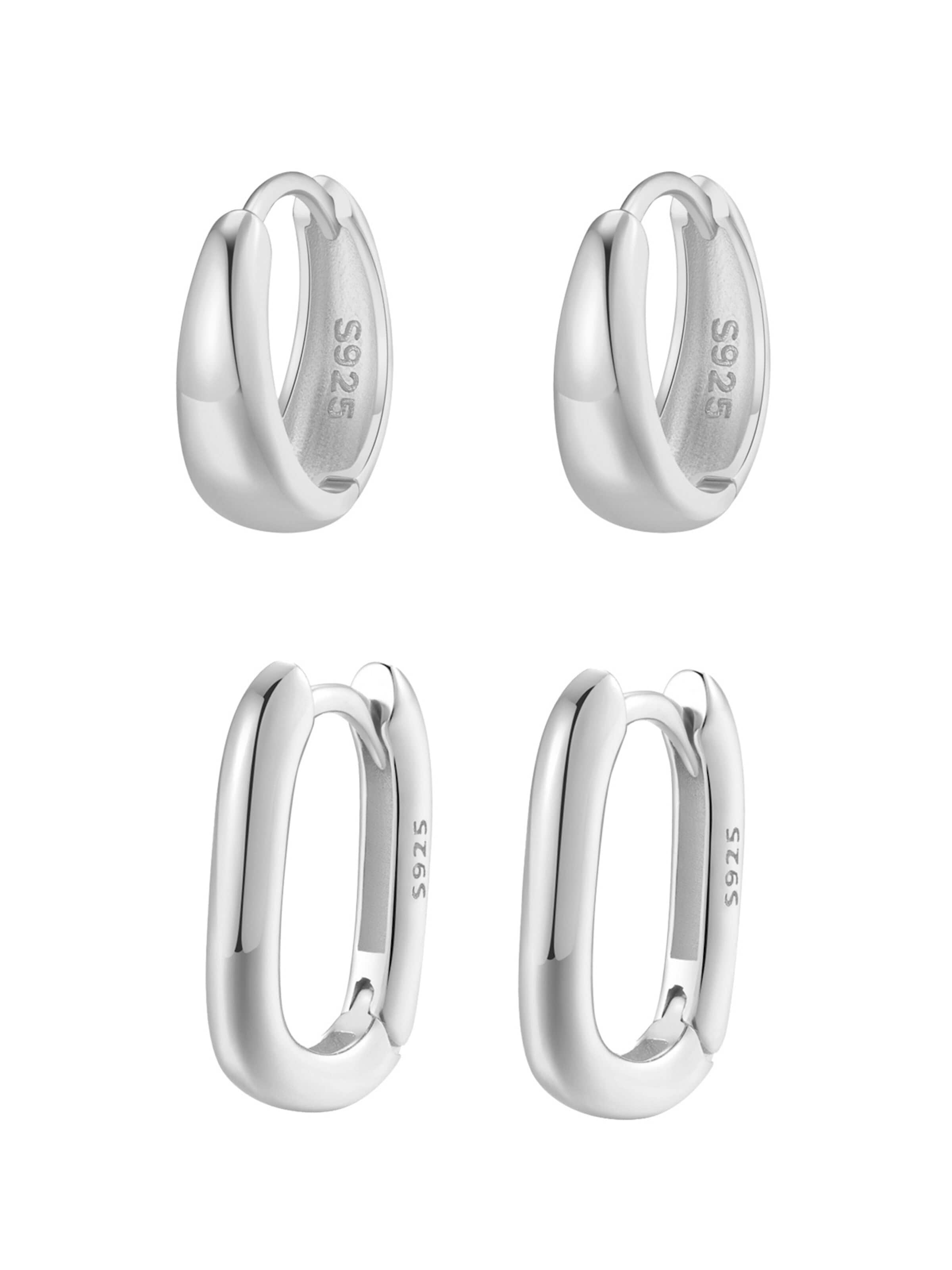 Hey Happiness Earrings 'Dome Hoop' in One size in Silver, Item view