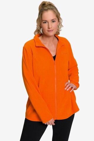 Ulla Popken Fleece jas in Oranje: voorkant
