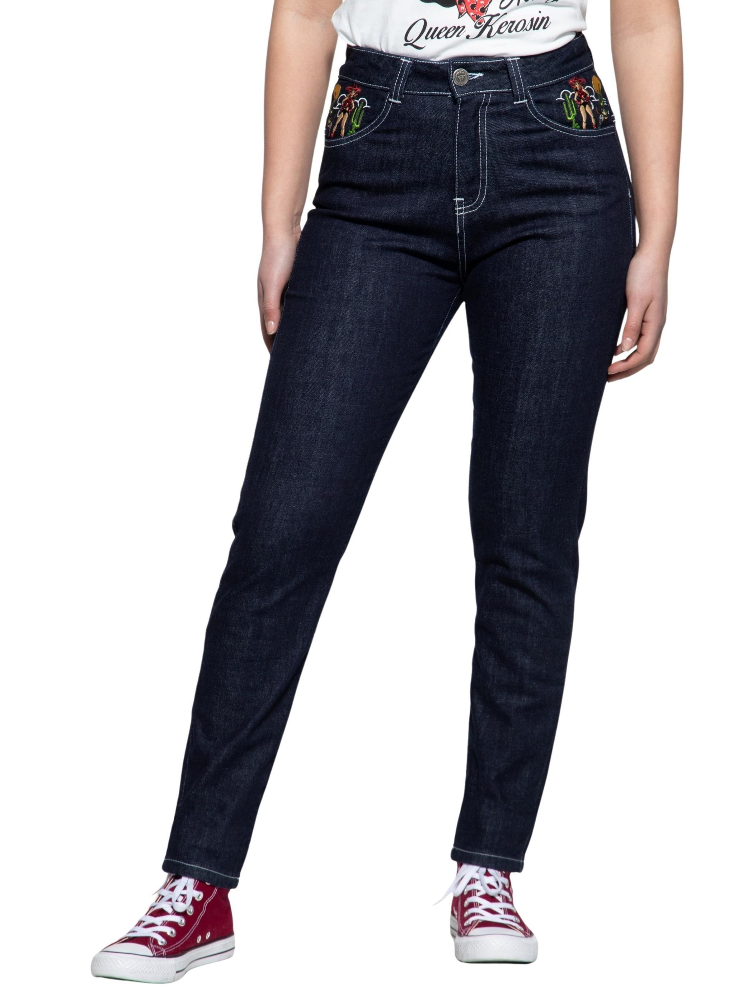 Queen Kerosin Slimfit Jeans‌‌‌‌‌‌‌‌‌‌ in Blau: Vorderseite