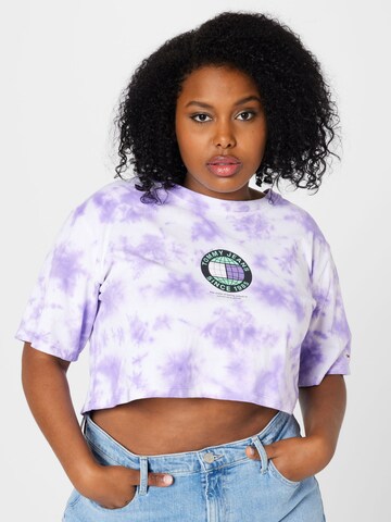 Tommy Jeans Curve Shirt in Purple: front