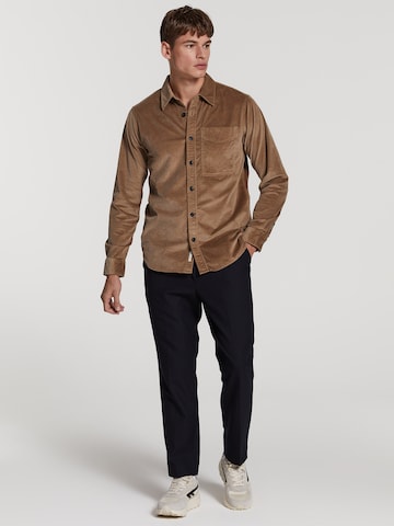 Shiwi Comfort fit Button Up Shirt in Brown: front