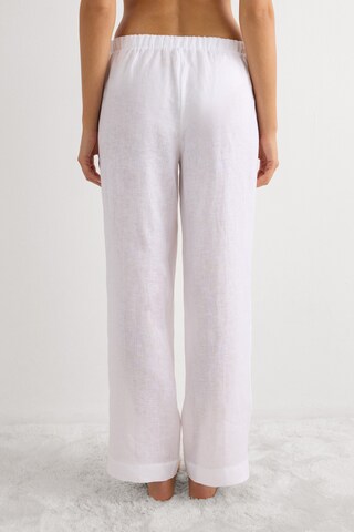 INTIMISSIMI Wide leg Pants 'The Pure Linen' in White