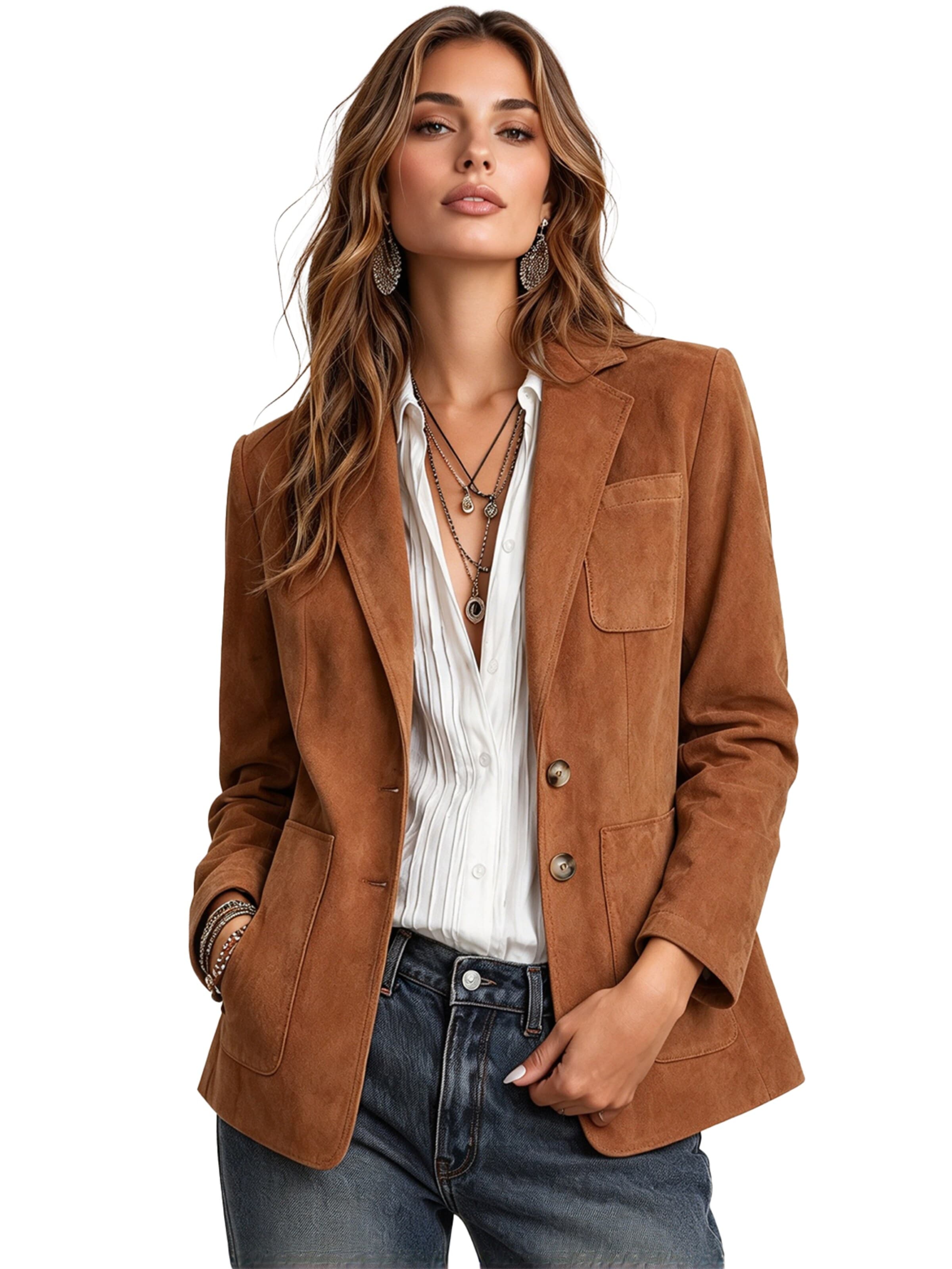 KoJooin Blazer in Brown: front