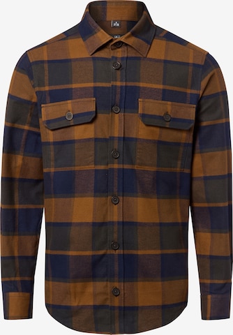 Nils Sundström Regular Fit Hemd in Braun: Vorderseite